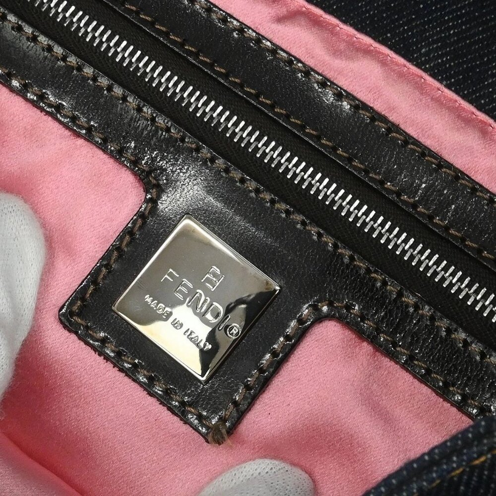 Fendi Navy Denim Floral Baguette Handbag 2376.26424.008 126054 - Picture 9 of 10